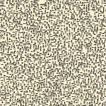 Seamless pattern. Cosmetics for personal hygiene. Vintage color. Stock Illustration