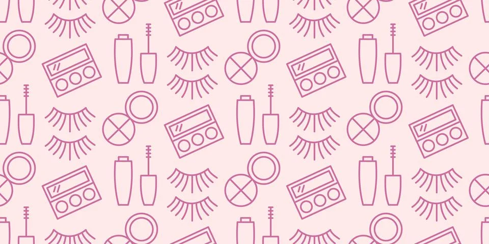 Seamless pattern with cosmetics products Stock Illustration