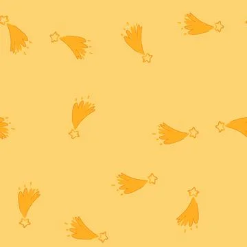 Seamless pattern cosmos shooting star space cartoon vector Stock Illustration