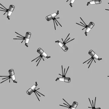 Seamless pattern cosmos telescope cartoon vector 스톡 일러스트