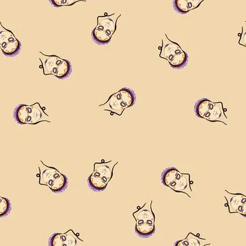 Seamless pattern costume carnival mask cartoon vector Stock Illustration