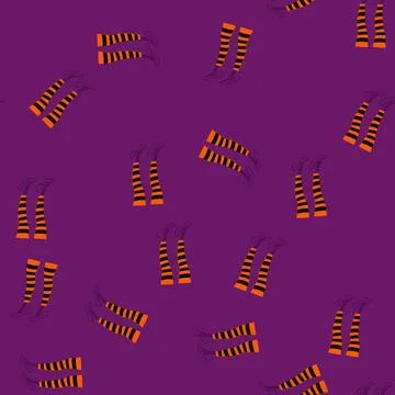 Seamless pattern costume witch legs cartoon vector Stock Illustration