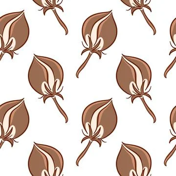 Seamless pattern with cotton buds in flat style. Illustration background for Stock Illustration