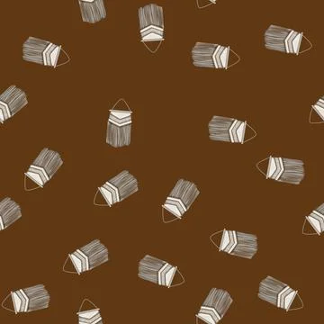 Seamless pattern cotton macrame wall hanging cartoon vector 스톡 일러스트