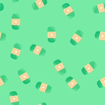 Seamless pattern cotton yarn wool cartoon vector Stock Illustration