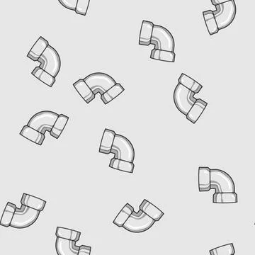 Seamless pattern coupling pipe elbow cartoon vector Stockillustratie