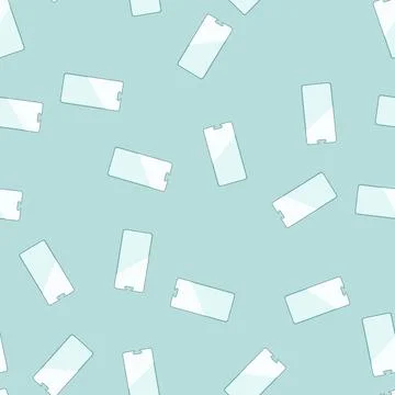 Seamless pattern cover phone screen protector cartoon vector Stock Illustration