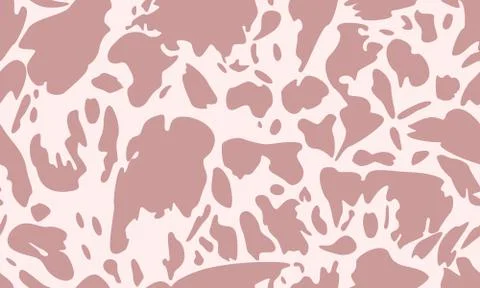 Seamless pattern with cow felt print on pink backgound. Stock Illustration