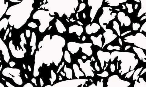 Seamless pattern with cow felt print on black backgound. Stock Illustration