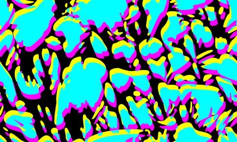 Seamless pattern with cow felt print on black backgound. Stock Illustration