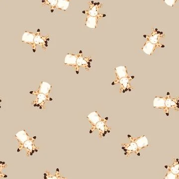 Seamless pattern cow hand puppet cartoon vector 库存插图