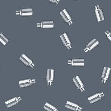 Seamless pattern cow metal milk can cartoon vector Stock Illustration