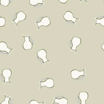 Seamless pattern cow milk jug cartoon vector Stock Illustration