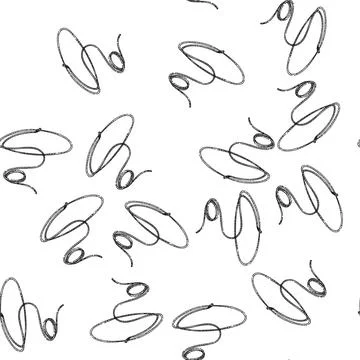 Seamless pattern Cowboy lasso rope spinning western equipment drawing Stock Illustration