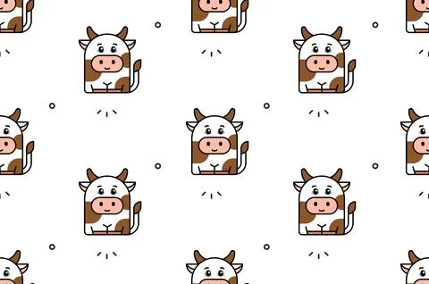 Seamless pattern with Cows Illustrazione stock