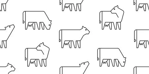 Seamless pattern with Cows Stock Illustration