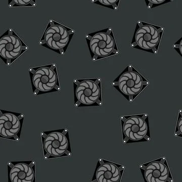 Seamless pattern cpu cooling fan pc cartoon vector 库存插图