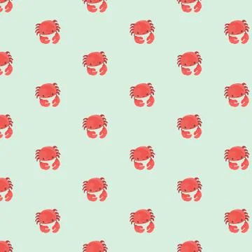 Seamless pattern with crab. Stock Illustration