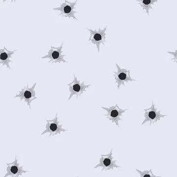 Seamless pattern crack bullet hole cartoon vector Stock Illustration