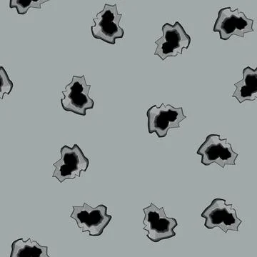 Seamless pattern crack bullet hole cartoon vector Stock Illustration