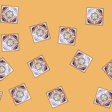 Seamless pattern craft arabic mosaic tile cartoon vector イラスト素材