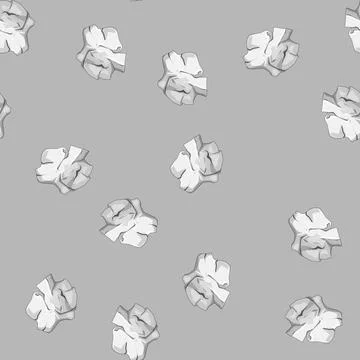 Seamless pattern craft crumpled paper balls cartoon vector Stock Illustration
