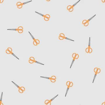 Seamless pattern craft kid scissors cartoon vector Stock Illustration