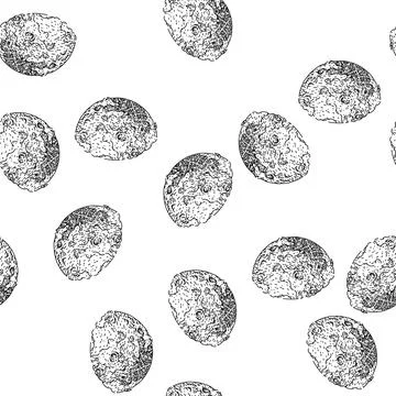 Seamless pattern craters moon sketch hand drawn Stock Illustration