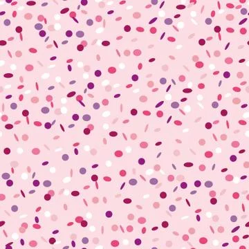 Seamless pattern crazy pink confetti rain background Illustrazione stock
