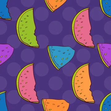 Seamless pattern with crazy watermelon. Иллюстрация