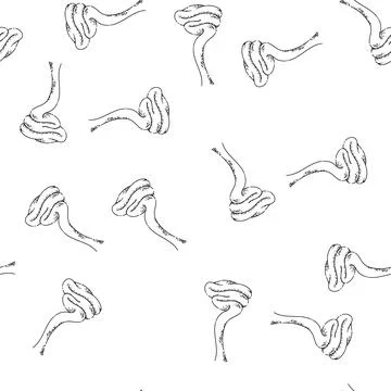 Seamless pattern cream caramel sketch hand drawn Stock Illustration