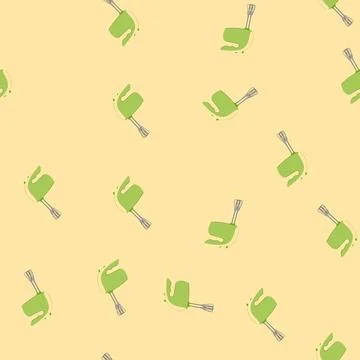 Seamless pattern cream hand mixer cartoon vector Stock Illustration