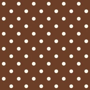 Seamless pattern cream polka dots dot a warm brown background Stock Illustration