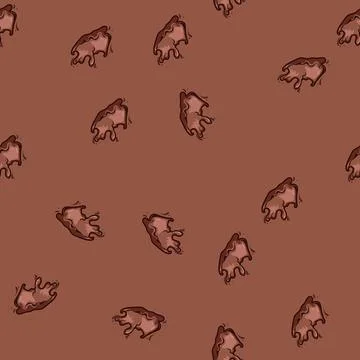 Seamless pattern creamy chocolate splash cartoon vector 스톡 일러스트