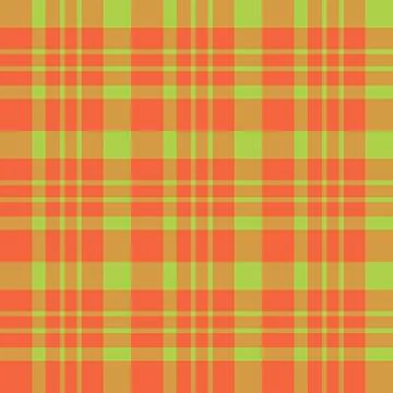 Seamless pattern in creative bright green and orange colors for plaid, fabric 스톡 일러스트