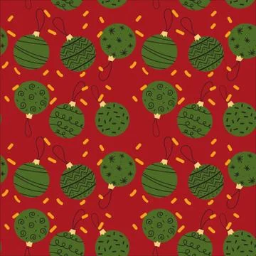 Seamless pattern of Creative Christmas balls Stock Illustration