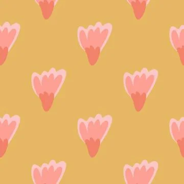 Seamless pattern with creative geometric flowers. Abstract floral wallpaper. 스톡 일러스트