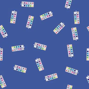 Seamless pattern creative paint watercolor cartoon vector sign Stock Illustration