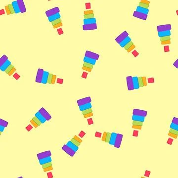 Seamless pattern creative stacking toy cartoon vector Stock Illustration