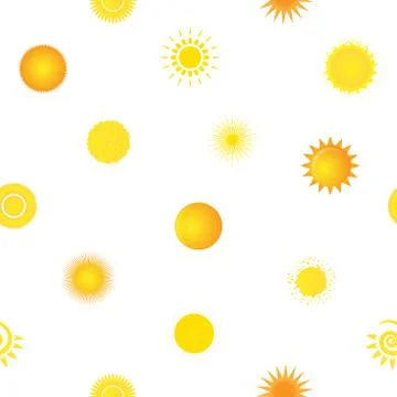 Seamless pattern with creative suns Ilustração Stock