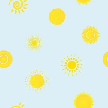 Seamless pattern with creative suns Stock Illustration