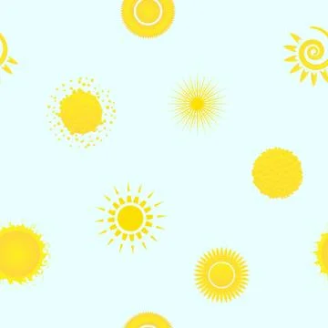 Seamless pattern with creative suns Stock Illustration