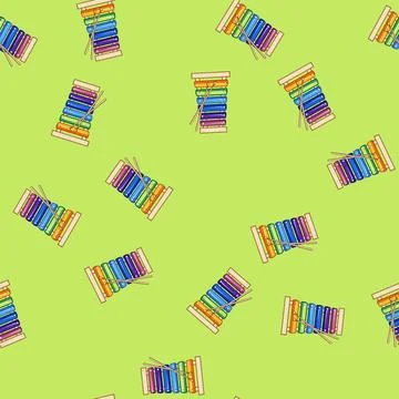 Seamless pattern creative xylophone cartoon vector Stock Illustration