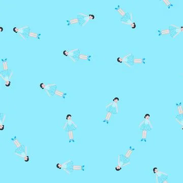 Seamless pattern creativity doll toy cartoon vector Stock Illustration