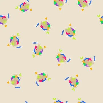 Seamless pattern creativity puzzles toy cartoon vector Stock Illustration