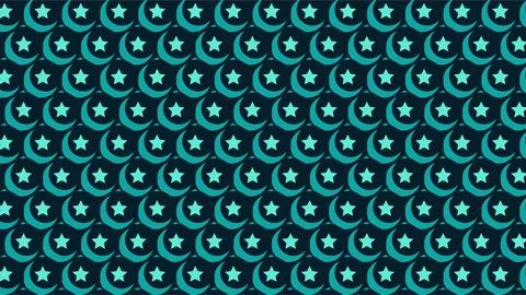 Seamless Pattern of Crescent Moons and Stars in Night Sky Design. Stockillustratie