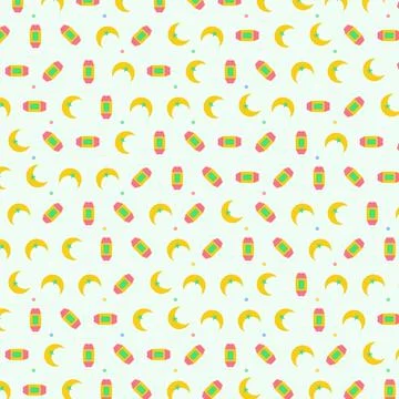 Seamless pattern with crescent moons and festive lanterns for festive backg.. Illustrazione stock