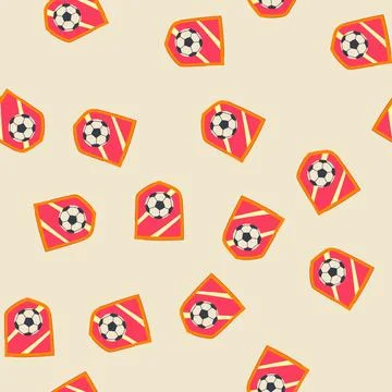 Seamless pattern crest soccer emblem cartoon vector Stock Illustration