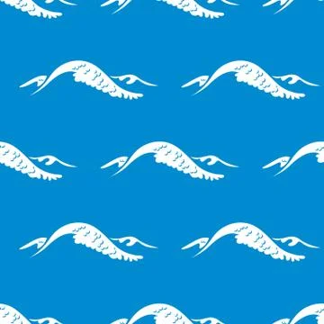 Seamless pattern of a cresting ocean wave Illustrazione stock