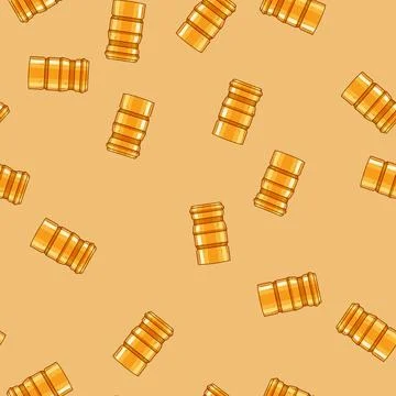 Seamless pattern crimp metall bottle cap cartoon vector Stockillustratie